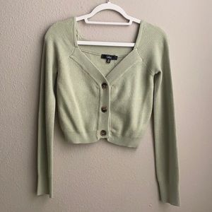 Lulu’s Touch of Sweetness Sage Cropped Cardigan